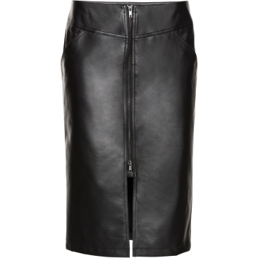 Lederimitat-Rock in schwarz für Damen von bonprix 