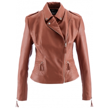 Lederimitatjacke langarm  in braun für Damen von bonprix 