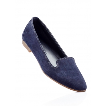 Lederslipper in blau von bonprix 