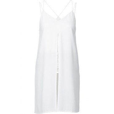 Longtop ohne Ärmel  in weiß (V-Ausschnitt) von bonprix 