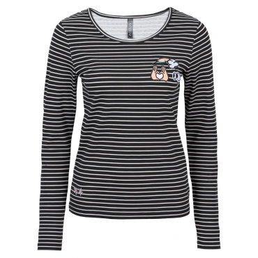 MUST HAVE: Langarmshirt mit Patches in schwarz für Damen von bonprix 