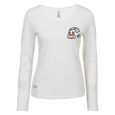 MUST HAVE: Langarmshirt mit Patches in weiß für Damen von bonprix 