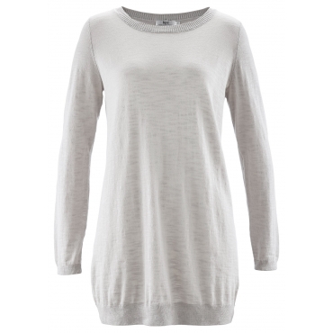 Oversize-Flammgarn-Pullover, Langarm in grau für Damen von bonprix 