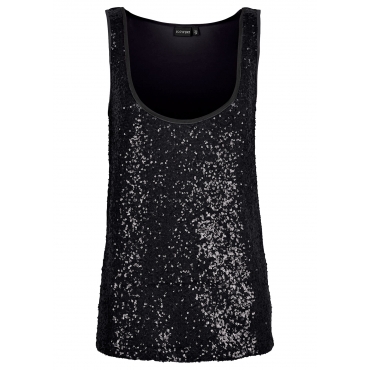 Pailletten-Top in schwarz für Damen von bonprix 