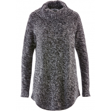 Poncho-Pullover mit langen Ärmeln langarm  in grau für Damen von bonprix 