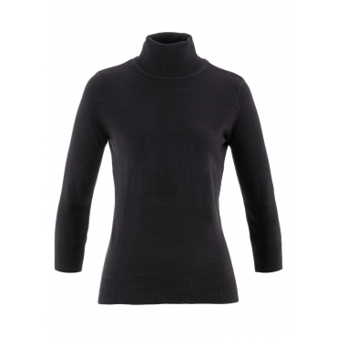 Rollkragenpullover 3/4-Arm - designt von Maite Kelly in schwarz für Damen von bonprix 