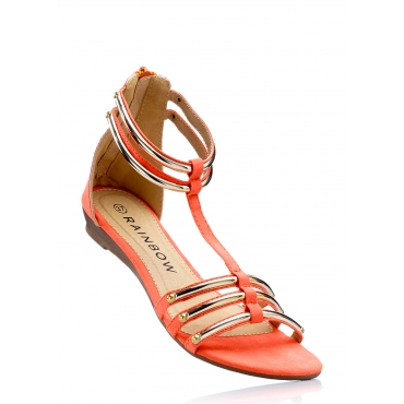 Sandale mit 2 cm Keilabsatz in rot von bonprix 