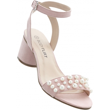 Sandalette mit 5 cm Blockabsatz in beige von bonprix 