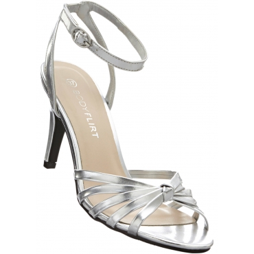 Sandalette mit 8 cm High-Heel in silber von bonprix 
