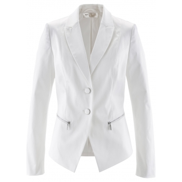 Satinblazer langarm  in weiß für Damen von bonprix 