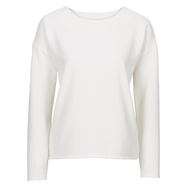 Shirt in Strukturware langarm  in weiß für Damen von bonprix 