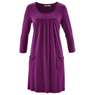 Shirt-Kleid, 3/4-Arm in lila von bonprix 