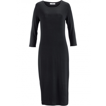 Shirt-Kleid mit 3/4-Ärmeln 3/4 Arm  in schwarz für Damen von bonprix 
