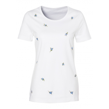 Shirt kurzer Arm  figurbetont  in weiß (Rundhals) für Damen von bonprix 