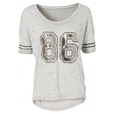 Shirt kurzer Arm  in grau (Rundhals) für Damen von bonprix 