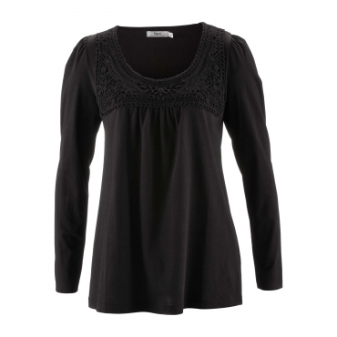 Shirt, Langarm in schwarz für Damen von bonprix 