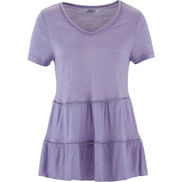 Shirt-Tunika, Kurzarm in lila für Damen von bonprix 