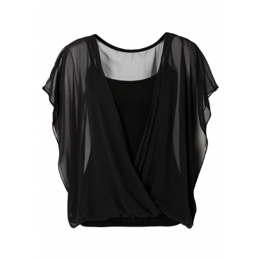 Shirtbluse kurzer Arm  in schwarz (Rundhals) für Damen von bonprix 
