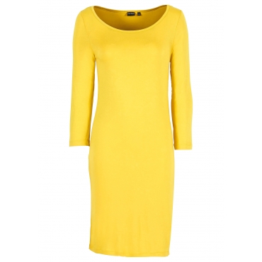 Shirtkleid 3/4 Arm  in gelb (U-Boot-Ausschnitt) von bonprix 
