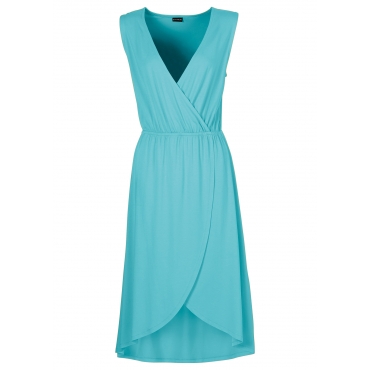 Shirtkleid ohne Ärmel  in blau (V-Ausschnitt) von bonprix 