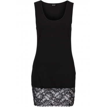 Shirttop mit Spitze ohne Ärmel  in schwarz für Damen von bonprix 