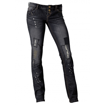 Skinny-Jeans in schwarz für Damen von bonprix 
