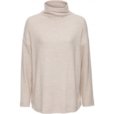 Softer Rollkragen-Pullover 3/4 Arm  in beige für Damen von bonprix 