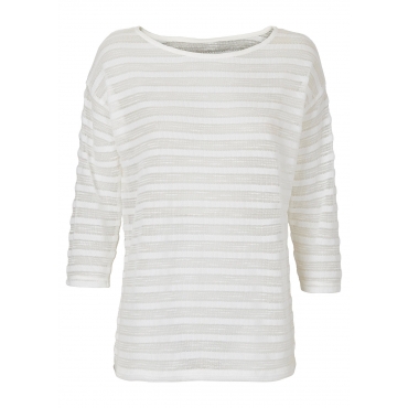 Sommer-Pullover 3/4 Arm  in weiß für Damen von bonprix 