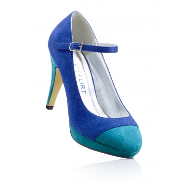 Spangenpumps mit 10 cm High-Heel in blau von bonprix 