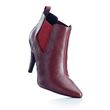 Stiefelette mit 10 cm High-Heel in rot von bonprix 