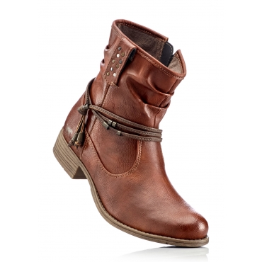 Stiefelette mit 3 cm Blockabsatz in braun von bonprix 