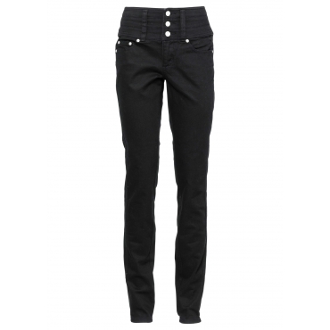 Stretch-Jeans Bauch-Beine-Po SKINNY, Kurz in schwarz für Damen von bonprix 