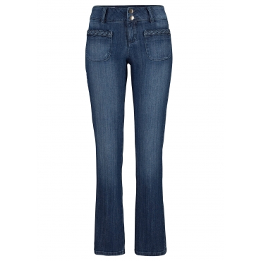 Stretch-Jeans STRAIGHT, Kurz in blau für Damen von bonprix 