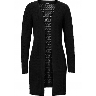 Strickcardigan mit Ajourmuster langarm  in schwarz für Damen von bonprix 