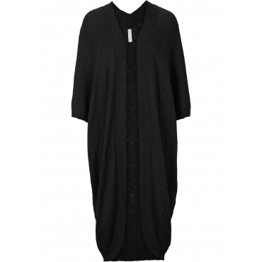 Strickjacke in Handstrickoptik langarm  in schwarz für Damen von bonprix 