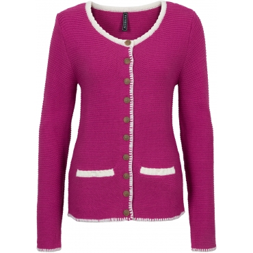 Strickjacke langarm  in pink für Damen von bonprix 