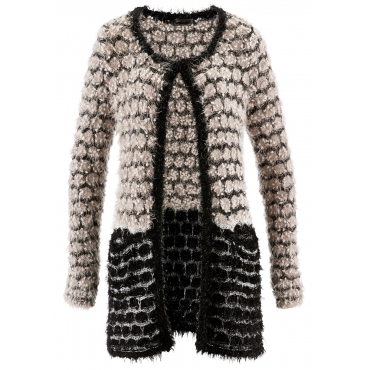 Strickjacke mit Federgarn in grau für Damen von bonprix 