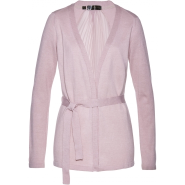 Strickjacke mit Plisee in lila für Damen von bonprix 