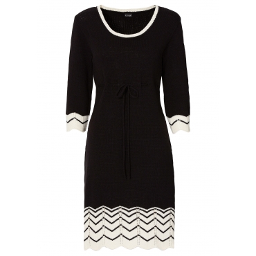 Strickkleid 3/4 Arm  in schwarz von bonprix 