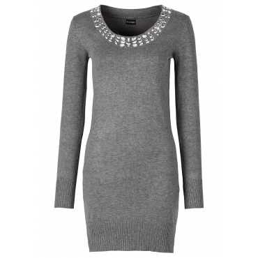 Jerseykleid mit Batikdruck ohne Ärmel  in pink für Damen von bonprix 