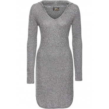 Strickkleid langarm  in grau von bonprix 
