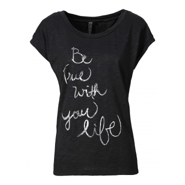 T-Shirt in schwarz (Rundhals) für Damen von bonprix 