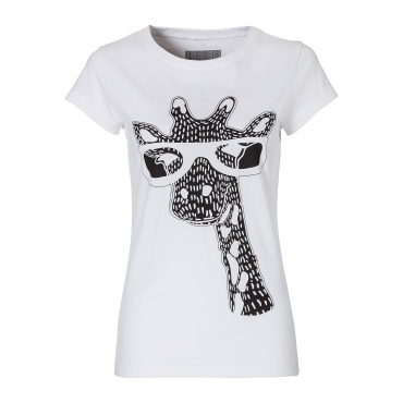 T-Shirt kurzer Arm  figurbetont  in weiß (Rundhals) für Damen von bonprix 