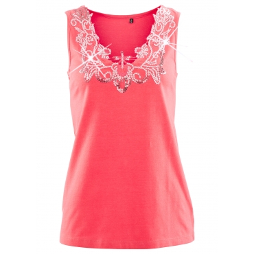 Top figurbetont  in pink (V-Ausschnitt) für Damen von bonprix 