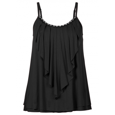 Top mit Volant in schwarz für Damen von bonprix 