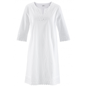 Tunika-Kleid 3/4-Arm/Sommerkleid in weiß von bonprix 