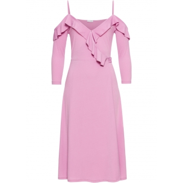 Wickelkleid mit Volants 3/4 Arm  in rosa von bonprix 