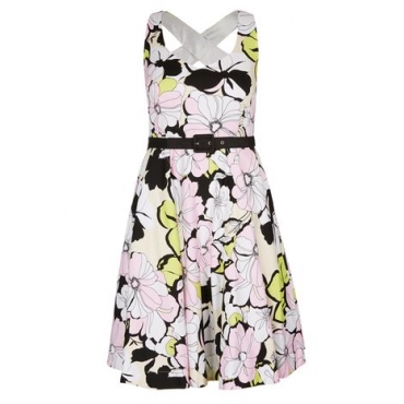 City Chic Kleid mit geätztem Blumenmuster 