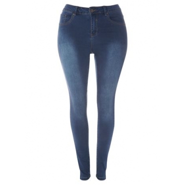 Hautenge Ultra-Stretch-Jeans in Midwash, Blau 