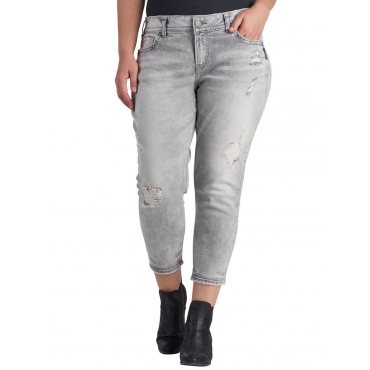 7/8 Slim Fit Jeans Elyse Silver light grey wash 